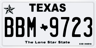 TX license plate BBM9723