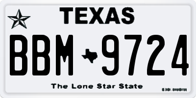 TX license plate BBM9724
