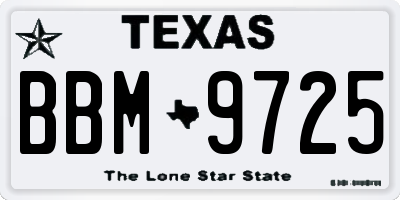 TX license plate BBM9725