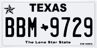 TX license plate BBM9729