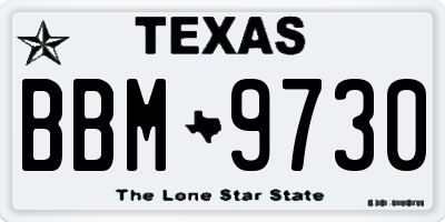 TX license plate BBM9730