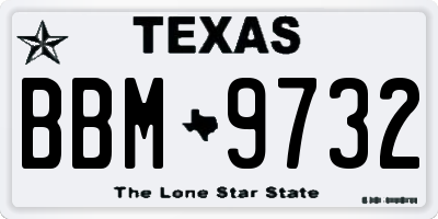 TX license plate BBM9732