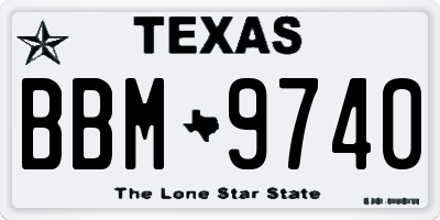 TX license plate BBM9740