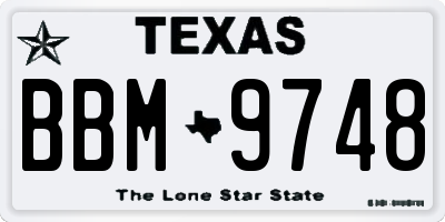 TX license plate BBM9748