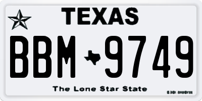 TX license plate BBM9749