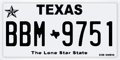 TX license plate BBM9751