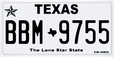 TX license plate BBM9755