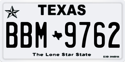 TX license plate BBM9762