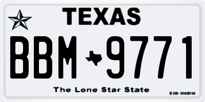 TX license plate BBM9771