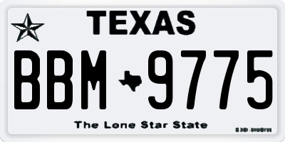 TX license plate BBM9775