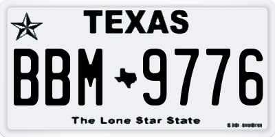 TX license plate BBM9776