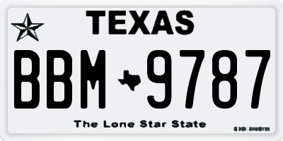 TX license plate BBM9787