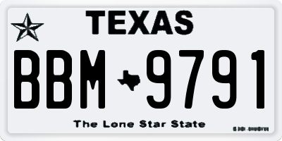 TX license plate BBM9791