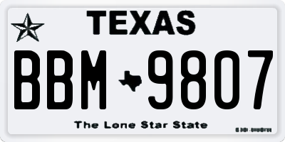 TX license plate BBM9807