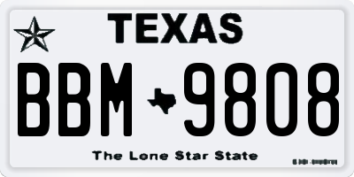 TX license plate BBM9808