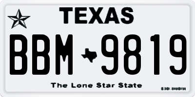TX license plate BBM9819
