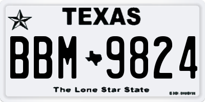 TX license plate BBM9824