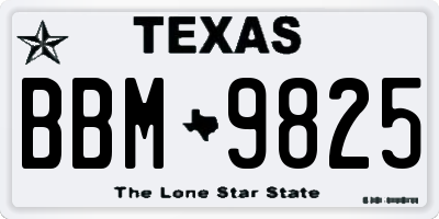 TX license plate BBM9825