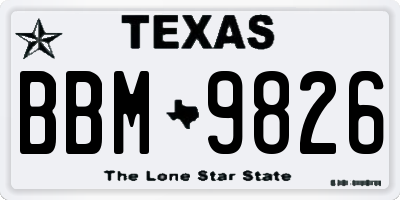 TX license plate BBM9826