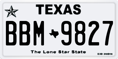 TX license plate BBM9827