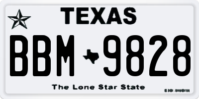 TX license plate BBM9828