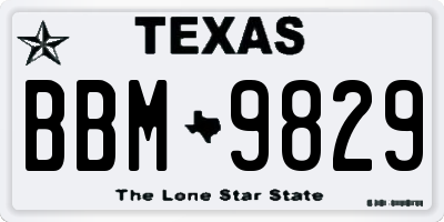 TX license plate BBM9829