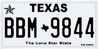TX license plate BBM9844