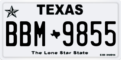 TX license plate BBM9855