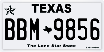 TX license plate BBM9856