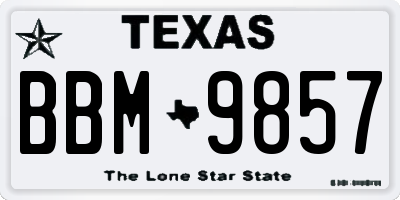 TX license plate BBM9857