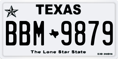 TX license plate BBM9879