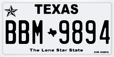 TX license plate BBM9894