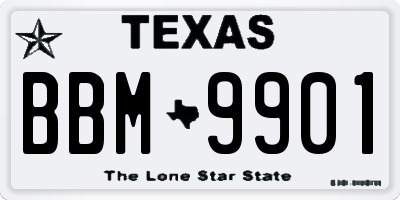 TX license plate BBM9901