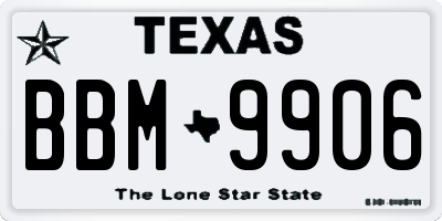 TX license plate BBM9906