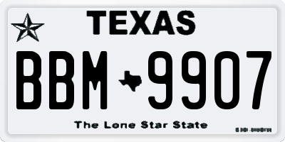 TX license plate BBM9907