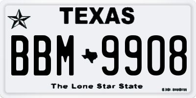 TX license plate BBM9908