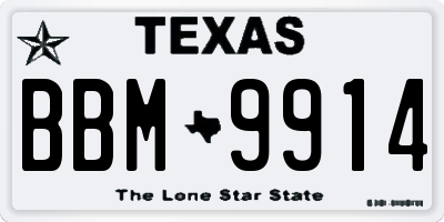 TX license plate BBM9914