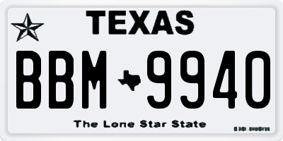 TX license plate BBM9940