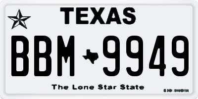 TX license plate BBM9949