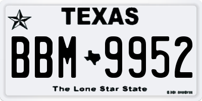 TX license plate BBM9952