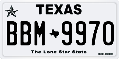 TX license plate BBM9970