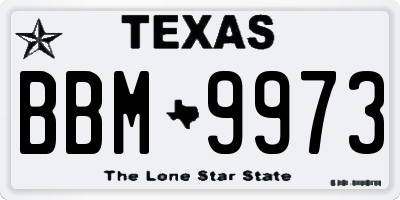 TX license plate BBM9973