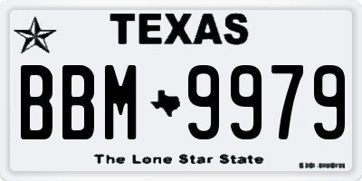TX license plate BBM9979