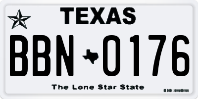 TX license plate BBN0176