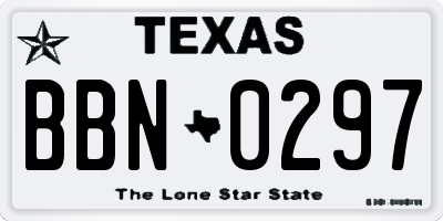 TX license plate BBN0297