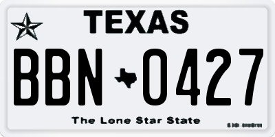 TX license plate BBN0427