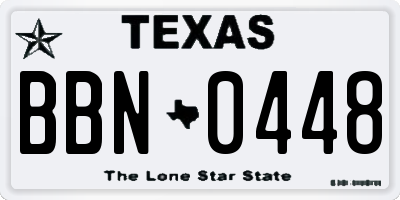 TX license plate BBN0448