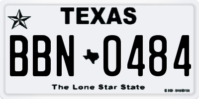 TX license plate BBN0484