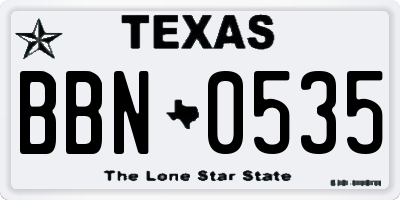 TX license plate BBN0535