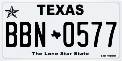 TX license plate BBN0577